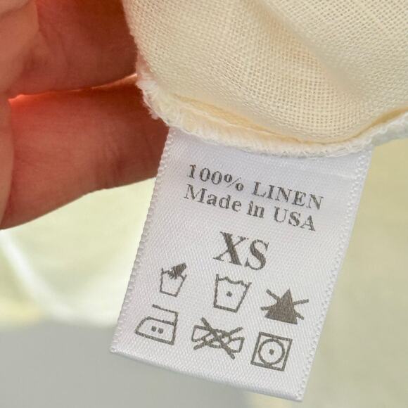 Black Crane Easy Dress Linen Crewneck Maxi Vanilla Size XS - Picture 7 of 7